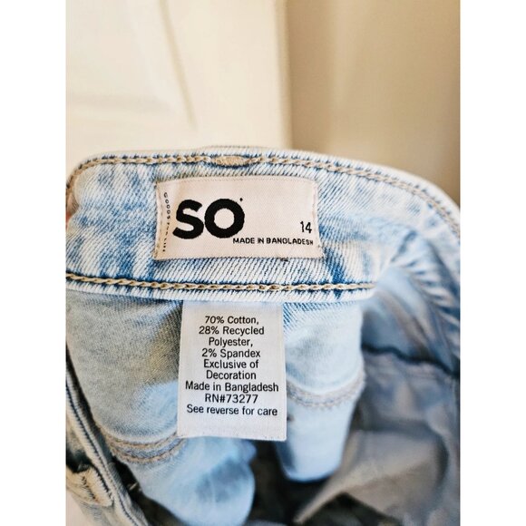 SO Girls 14 Floral Pattern Jean Short - Picture 4 of 4